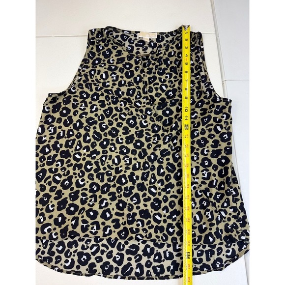 Michael Michael Kors Green Leopard Print Top‎ L - Picture 4 of 8